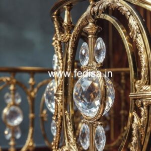 Elegant Brass Crystal Railings for Duplex CR-0234