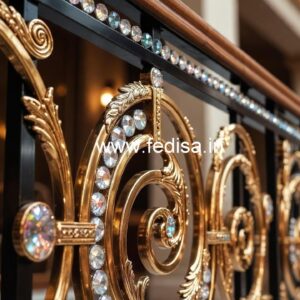 Stylish Brass Crystal Railings for Architecture CR-0236