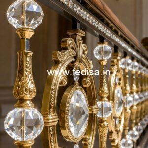 Stylish Brass Crystal Railings for Staircases CR-0251