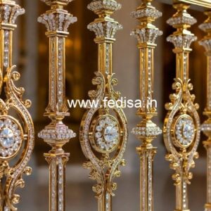 Modern Brass Crystal Railings for Stylish Homes CR-0279