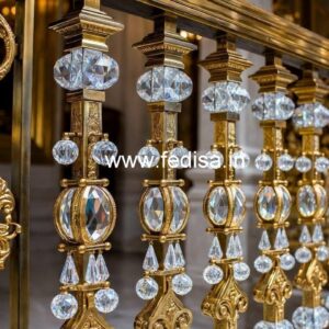 Stylish Brass Crystal Railings for Contemporary Interiors CR-0284