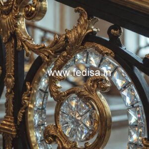 Unique Brass Crystal Railings for Modern Design CR-0287