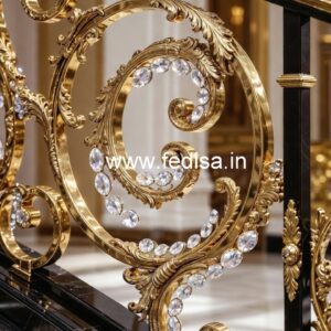Designer Brass Crystal Railings for Elegant Homes CR-0290