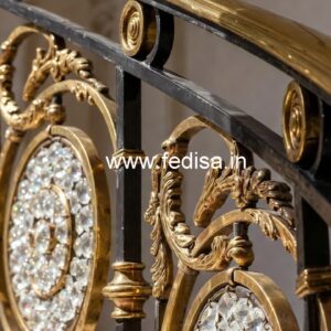 Elegant Brass Crystal Railings for Grand Staircases CR-0298