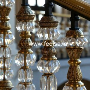 Elegant Brass Crystal Stair Railing Designs CR-0306