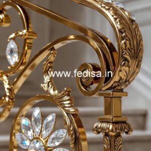 Modern Brass Crystal Railing for Home Interiors CR-0307
