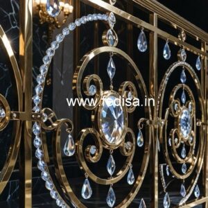 Premium Brass Crystal Railing Designs for Villas CR-0308