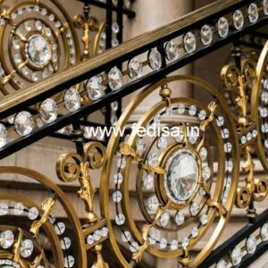 Contemporary Brass Crystal Railing Designs CR-0320