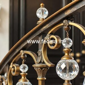 Artistic Brass Crystal Staircase Railings CR-0323