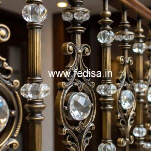 Glass & Brass Crystal Railing Combo Designs CR-0330