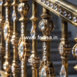 Brass Crystal Balcony Railing Ideas CR-0340