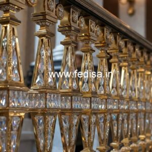 Elegant Crystal Embedded Brass Railings CR-0342