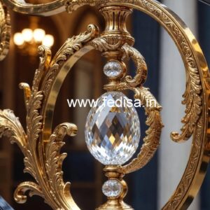 Modern Staircase Brass Crystal Designs CR-0347