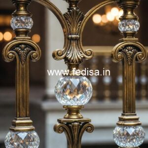 Modern Glass Brass Crystal Railings CR-0353