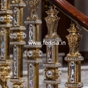 Custom Staircase Brass Crystal Railings CR-0356