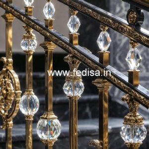 Modern Royal Brass Crystal Railings CR-0361