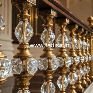 Luxury Staircase Railings with Crystal Brass CR-0371