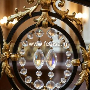 Stylish Golden Brass Crystal Railings CR-0383