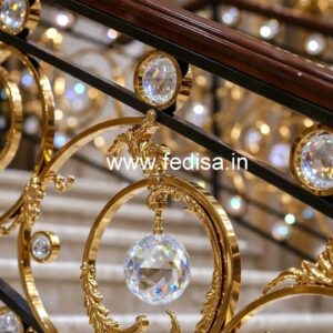 Luxury Home Staircase Brass Crystal Railings CR-0387