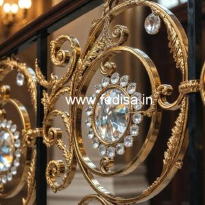 Elegant Stair Design with Brass Crystal CR-0389