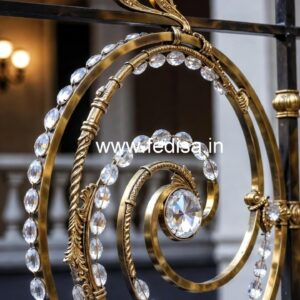 Elegant Luxury Stair Railings Brass Crystal CR-0398