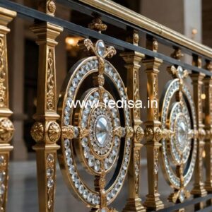 Elegant Brass Crystal Railing with LED Lighting CR-0406