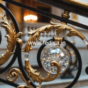 Premium Brass Crystal Railings for Interiors CR-0408