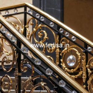 Designer Brass Crystal Stair Railings for Villas CR-0411