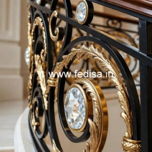Artistic Brass Crystal Railings for Interiors CR-0423