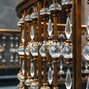 Elegant Brass Crystal Railings for Staircases CR-0428