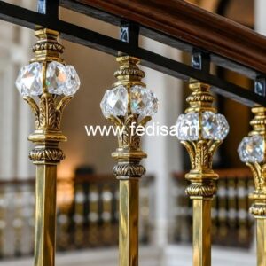 Designer Interior Brass Crystal Railings CR-0439
