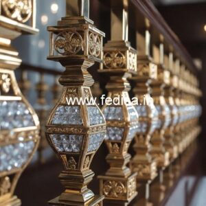 Luxury Crystal Brass Railings for Interiors CR-0442