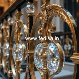 Stylish Brass Crystal Railing Designs CR-0443
