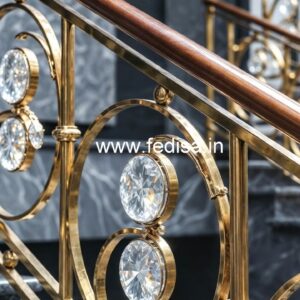 Elegant Brass Crystal Railings with Lighting CR-0448