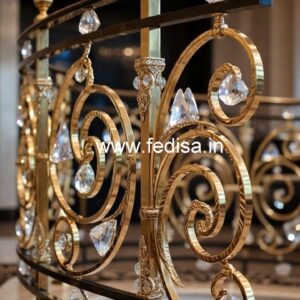 Elegant Brass Crystal Balcony Railings CR-0455