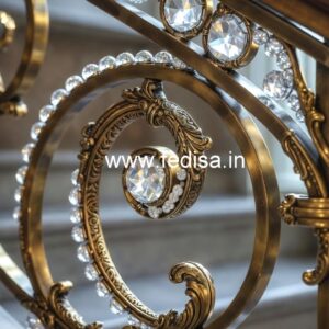 Designer Crystal Brass Railings for Homes CR-0460