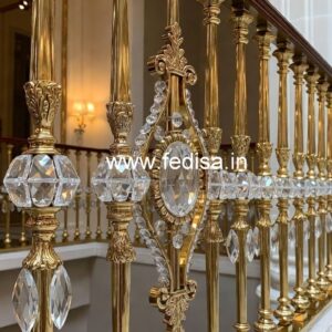 Elegant Brass Crystal Railings for Apartments CR-0461