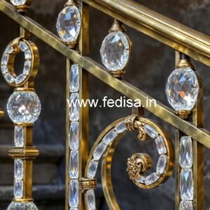 Stylish Brass Crystal Railings for Interiors CR-0463