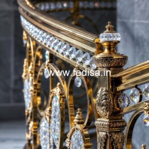 Elegant Interior Brass Crystal Railings CR-0471
