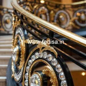 Designer Brass Crystal Railings for Apartments CR-0478