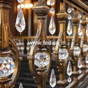 Elegant Brass Crystal Railings for Interiors CR-0480