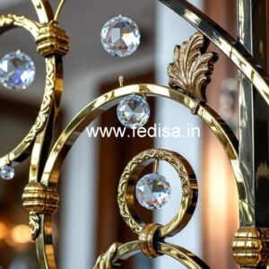 Stylish Brass Crystal Railings for Duplex Homes CR-0481