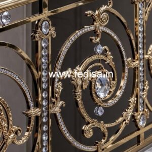 Designer Brass Crystal Railings for Stair Design CR-0483