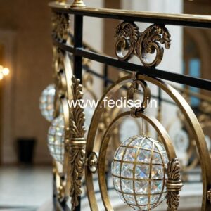 Designer Brass Crystal Railings for Home Projects CR-0488