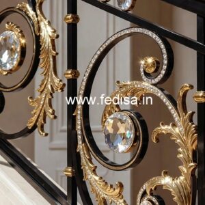 Stylish Brass Crystal Railings for Luxury Interiors CR-0491
