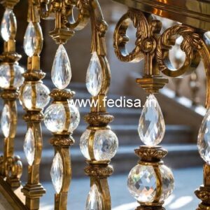 Elegant Brass Crystal Railings for Home Interiors CR-0498