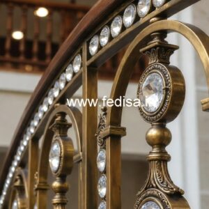 Elegant Brass Crystal Staircase Railing Designs CR-0501