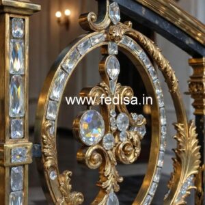 Modern Brass Crystal Railing Designs for Homes CR-0503