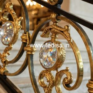 Classic Brass Crystal Railing Design Styles CR-0505
