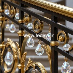 Contemporary Brass Crystal Stair Railings CR-0510